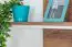 Hanging shelf / Wall shelf Manase 08, Colour: Oak Brown/Gloss Lacquered White - 82 x 108 x 20 cm (H x W x D)