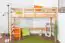 Loft bed for adults "Easy Premium Line" K22/n, solid beech wood, natural - Lying surface: 90 x 200 cm