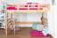 Loft bed "Easy Premium Line" K23/n, solid beech wood, natural lacquered, divisible - Lying surface: 120 x 200 cm