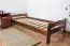 Single bed solid A11, solid pine wood, nut-brown coloured, incl. slatted frame - size 90 x 200 cm