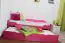Children's bed / Youth bed "Easy Premium Line" K1/1h incl. trundle bed frame and cover plates, solid beech wood, pink finish - 90 x 200 cm