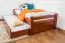 Single bed "Easy Premium Line" K1/1h incl. trundle bed frame and cover plates, solid beech wood, cherry-colour finish - 90 x 200 cm 