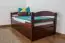 Children's bed / Functional bed "Easy Premium Line" K1/h/s incl. trundle bed frame and cover plates, solid beech wood, dark brown - 90 x 200 cm