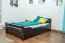 Youth bed "Easy Premium Line" K4 incl. 2 underbed drawers and 1 cover plate, solid beech wood, chocolate brown - 120 x 200 cm