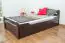 Single "Easy Premium Line" K4 incl. 2 underbed drawers and 1 cover plate, solid beech wood, chocolate brown - 120 x 200 cm