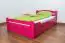 Youth bed "Easy Premium Line" K4 incl. 2 underbed drawers and 1 cover plate, solid beech wood, pink - 120 x 200 cm