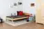 Children's bed / Youth bed 86C, solid pine wood, clear finish, incl. slatted bed frame - 100 x 200 cm