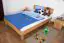 Platform bed / Solid wood bed Wooden Nature 02, oak wood, oiled - 120 x 200 cm