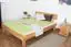 Platform bed / Solid wood bed Wooden Nature 03, oak wood, oiled - 140 x 200 cm