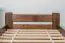 Futon bed/solid pine wood bed nut coloured A8, including slats - Dimensions: 80 x 200 cm