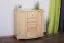 Sideboard Junco 168, 4 drawer, 2 door, solid pine wood, clearly varnished - H100 x W100 x D47 cm