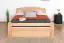 Single / Guest bed ' Easy Premium Line ® ' K5,  with 2 drawers and 1 cover panel, 140 x 200 cm Beech solid wood natural, incl. slats