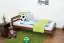 Children's bed A5, solid pine wood, nut finish, incl. slatted frame - 90 x 200 cm 