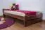 Bed frame with low foot end A9, solid pine wood, nut finish, incl. slatted frame - 90 x 200 cm 