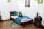 Children's bed / Youth bed A27, solid pine wood, nut finish, incl. slatted frame - 90 x 200 cm 