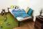 Youth bed / Children's bed A14, solid pine wood, nut finish, incl. slats - 90 x 200 cm 