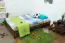 Children's bed / Youth bed A8, solid pine wood, nut finish, incl. slatted frame - 120 x 200 cm 