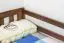 Toddler bed A17, solid pine wood, nut finish, with slats and barrier - 70 x 160 cm 