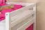 Children's bed high sleeper Jonas with slide solid beech wood painted white incl. slatted frame - 90 x 200 cm 