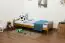 Children's bed / Youth bed A11, solid pine wood, oak finish, incl. slatted frame - 90 x 200 cm
