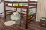 Adult bunk bed ' Easy Premium Line ® ' K15/n, solid beech wood dark brown, convertible - lying area: 120 x 200 cm