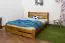 Single bed A24, solid pine wood, oak finish - 140 x 200 cm 
