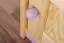 Bedside table Milo 10, Colour: Nature / Purple, solid pine wood - Measurements: 56 x 38 x 40 cm (H x W x D)