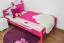 Children's bed / Youth bed "Easy Premium Line" K1/2n, solid beech wood, pink - 90 x 190 cm