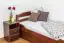 Single bed "Easy Premium Line" K1/2h incl. trundle bed frame and cover plates, solid beech wood, dark brown - 90 x 200 cm