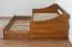 Single bed/functional bed pine solid wood color oak rustic 93, incl. slat grate - 90 x 200 cm (w x l)