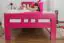 Children's bed / Youth bed "Easy Premium Line" K8, solid beech wood, pink - 90 x 200 cm