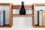 Suspended rack / Wall shelf solid pine wood, Oak colours rustic Junco 285 - Measurements: 33 x 162 x 20 cm (H x W x D)