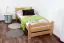 Single bed / Day bed solid, natural beech wood 118, including slatted frame - Measurements 80 x 200 cm