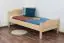 Single bed / Day bed solid, natural beech wood 113, including slatted frame - Measurements 90 x 200 cm