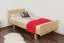 Single bed / Day bed solid, natural beech wood 116, including slatted frame - Measurements 90 x 200 cm