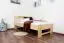 Single bed / Day bed solid, natural beech wood 111, including slatted frame - Measurements 90 x 200 cm