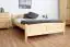 Single bed / Guest bed 79A, solid pine wood, clearly varnished - size 140 x 200 cm