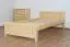 Single bed / Guest bed 78C, solid pine wood, clearly varnished - size 100 x 200 cm