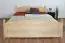 Double bed / Day bed solid, natural pine wood 81, includes slatted frame - Dimensions: 160 x 200 cm