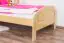 Single bed / Guest bed 88, solid pine wood, clear finish, incl. slatted bed frame - 90 x 200 cm