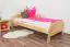Single bed / Guest bed 88, solid pine wood, clear finish, incl. slatted bed frame - 90 x 200 cm