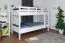 Adult bunk bed "Easy Premium Line" K19/n, headboard and footboard with holes, solid beech, white - 90 x 190 cm (w x l), convertible