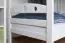 Bunk bed for adults "Easy Premium Line" K19/n, headboard and footboard with holes, solid beech, white - 90 x 190 cm (w x l), convertible