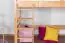Children's bed / loft bed "Easy Premium Line" K22/n, solid beech wood, natural - Lying surface: 90 x 200 cm