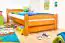 Children's bed / Kid bed solid pine wood, Oak colour 84, incl. slatted frame - 100 x 200 cm