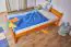 Single bed / Guest bed solid pine wood, Oak colour 84, incl. slatted frame - 100 x 200 cm