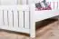 Single bed / Guest bed solid pine wood, White 66, incl. slatted frame - 80 x 200 cm