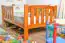 Children bed / Junior bed solid pine wood, Oak colour 96, incl. slatted frame - 90 x 160 cm (W x L)