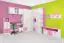 Children's room - Suspended rack / Wall shelf Luis 02, Colour: Oak White / Pink - 54 x 120 x 22 cm (h x w x d)