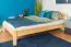 Children's bed / Youth bed A1, solid pine wood, clearly varnished, incl. slatted frame - 140 x 200 cm
